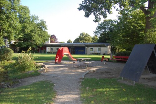 Upper level portion of the playground.